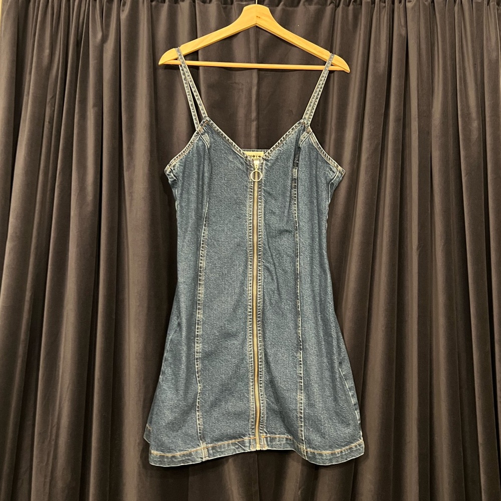 Moto Denim Zip Dress | TopShop